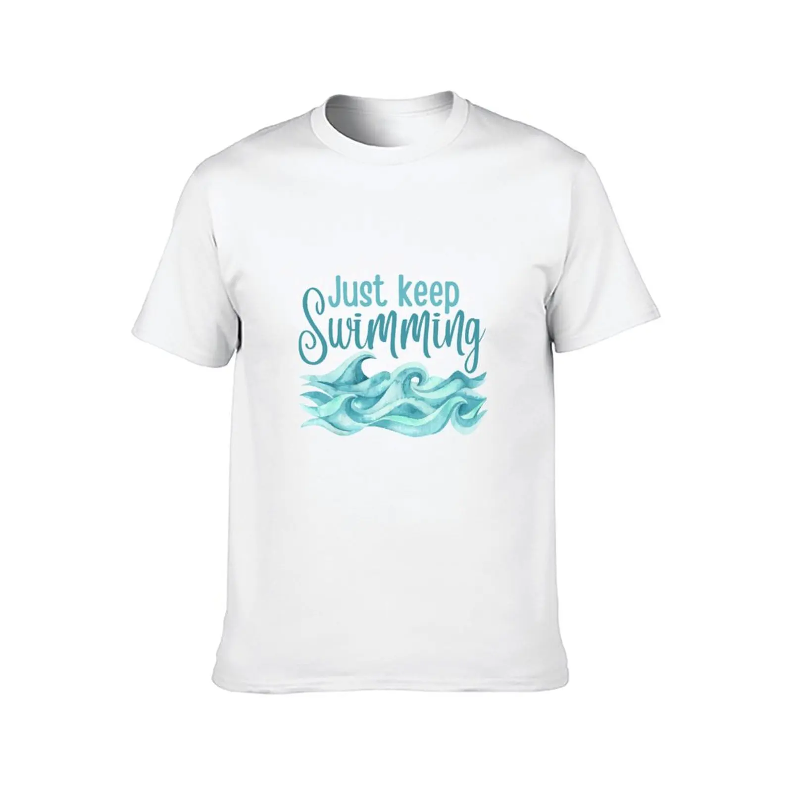 Swimmer Quote, Keep Swimming T-Shirt man graphic t shirt black cotton t-shirt plain for man package T-Shirt