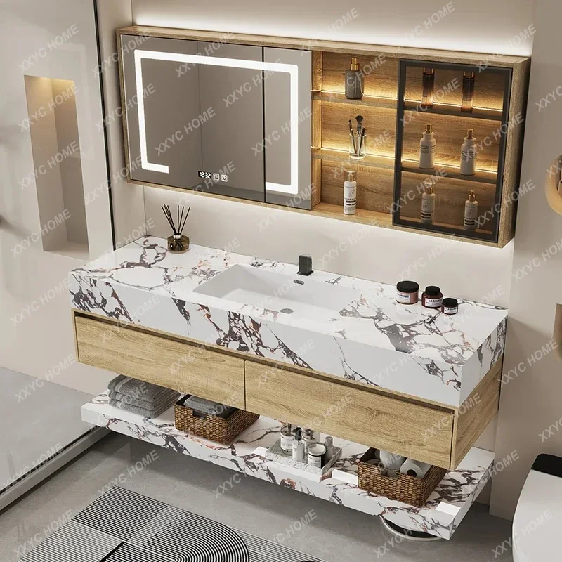 S  Seamless integrated basin, bathroom cabinet, combined bathroom, rock slab washbasin