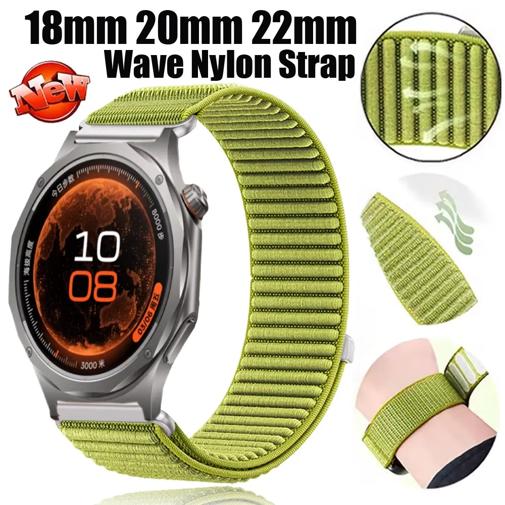 Bracelet en Nylon ondulé de 18mm, 20mm, 22mm, pour montre Oneplus 4/3/2/2R/Lite, bracelet souple et confortable pour montre OPPO X3/X2 Mini/S