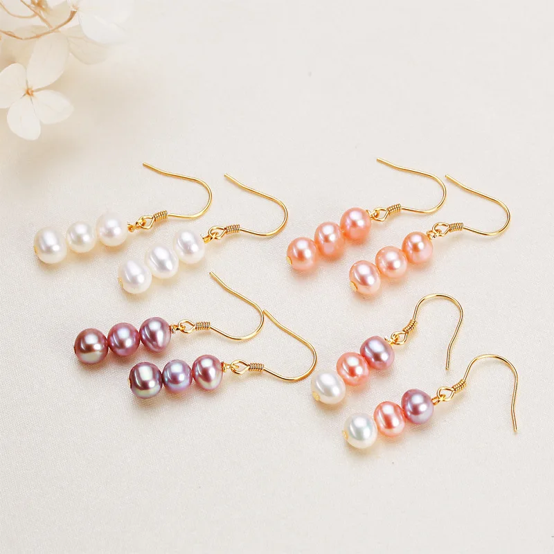 

Dainashi 5-6mm Near Round Freshwater Pearl Earrings for Women 925 Sterling Silver Good Quality Pearl Earrings Jewelry Gift