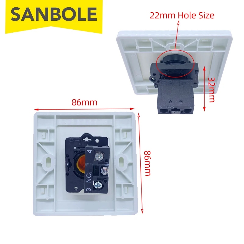 86x86 مللي متر مفتاح التحكم في الوصول لوحة مخفية شنت جرس الباب إعادة تعيين خروج صغير المجتمع زر الضغط يتعرض