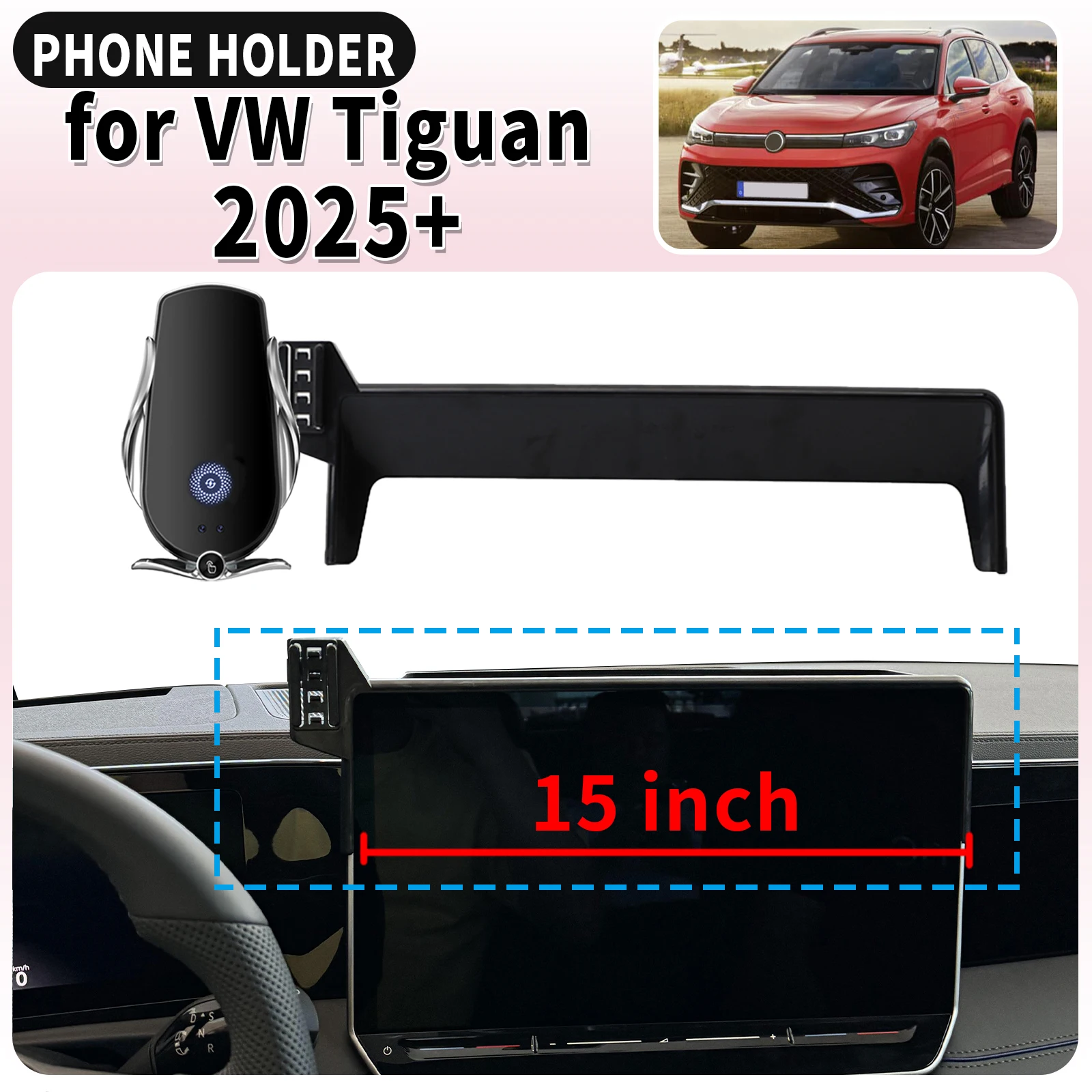 

fit for VW Tiguan 2025 2026 Screen Base Mount Phone Holder Dedicated Clip-On Navigation Bracket Car​​ accessoires