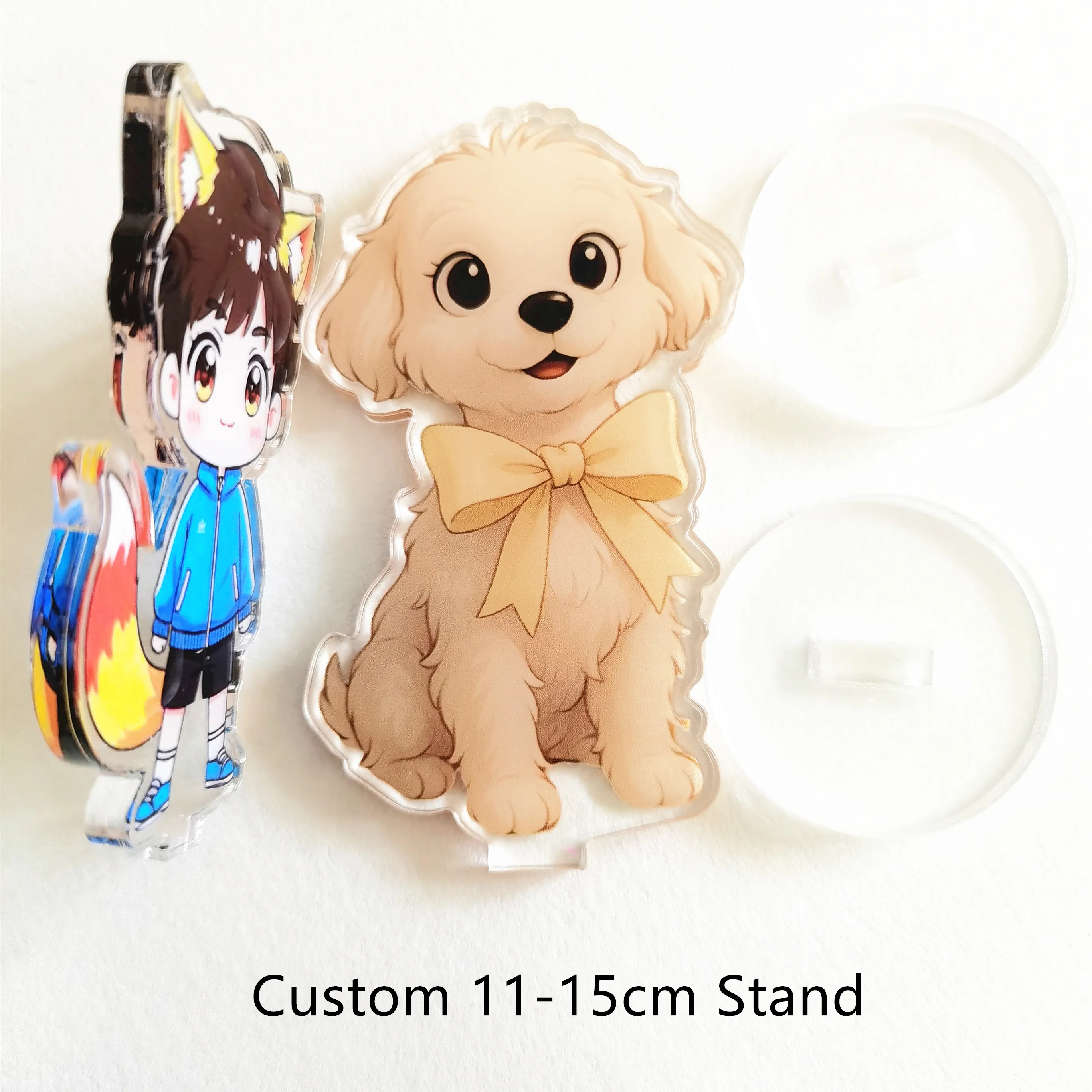 Custom 11-15CM Acrylic Standee Clear Anime Cartoon Personalized Figures Stand Pretty Pet Photos Table Standing Holder