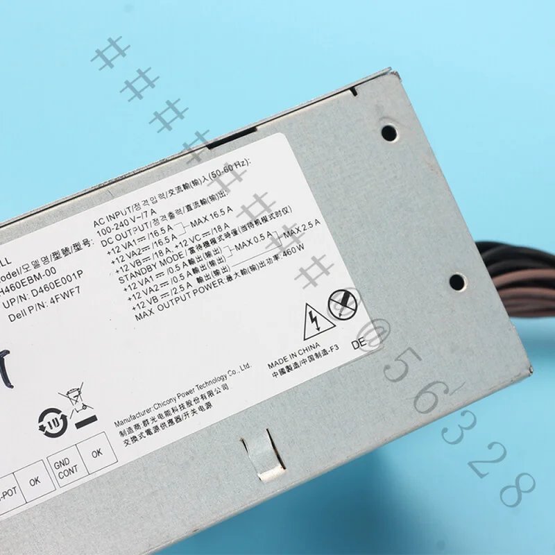 New 460W 6+4PIN Power Supply 04FWF7 For Dell OptiPlex 3046 3040 3050 5050 7050 MT Desktop Power Unit Replacement Repair Part