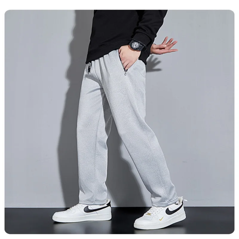 

Casual pants men's autumn and winter thick pure cotton sanitary pants with fleece pants windproof sports pants spring and autumn