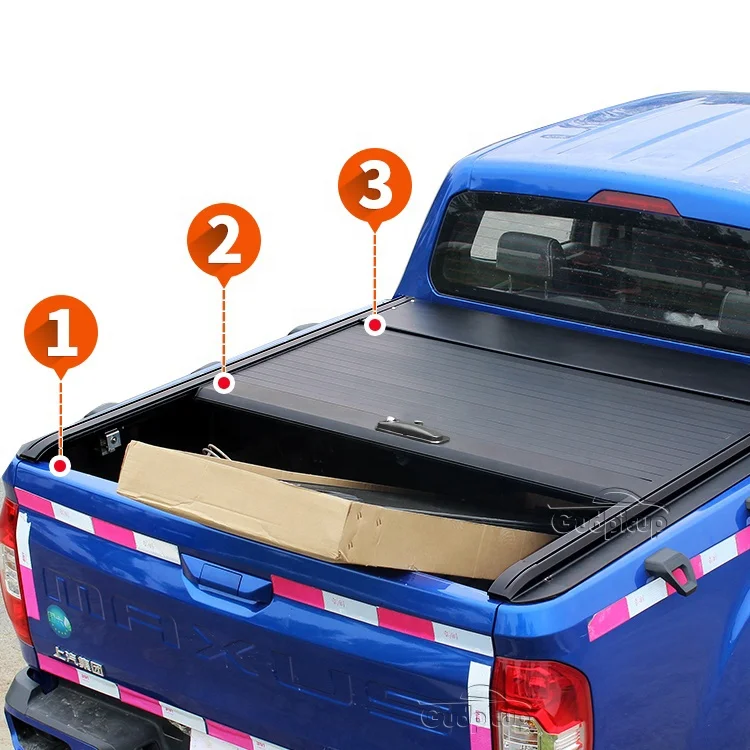 Factory pickup truck accessories retractable truck bed barrel covers aluminum tonneau cover hilux for revo vigo ford maverick