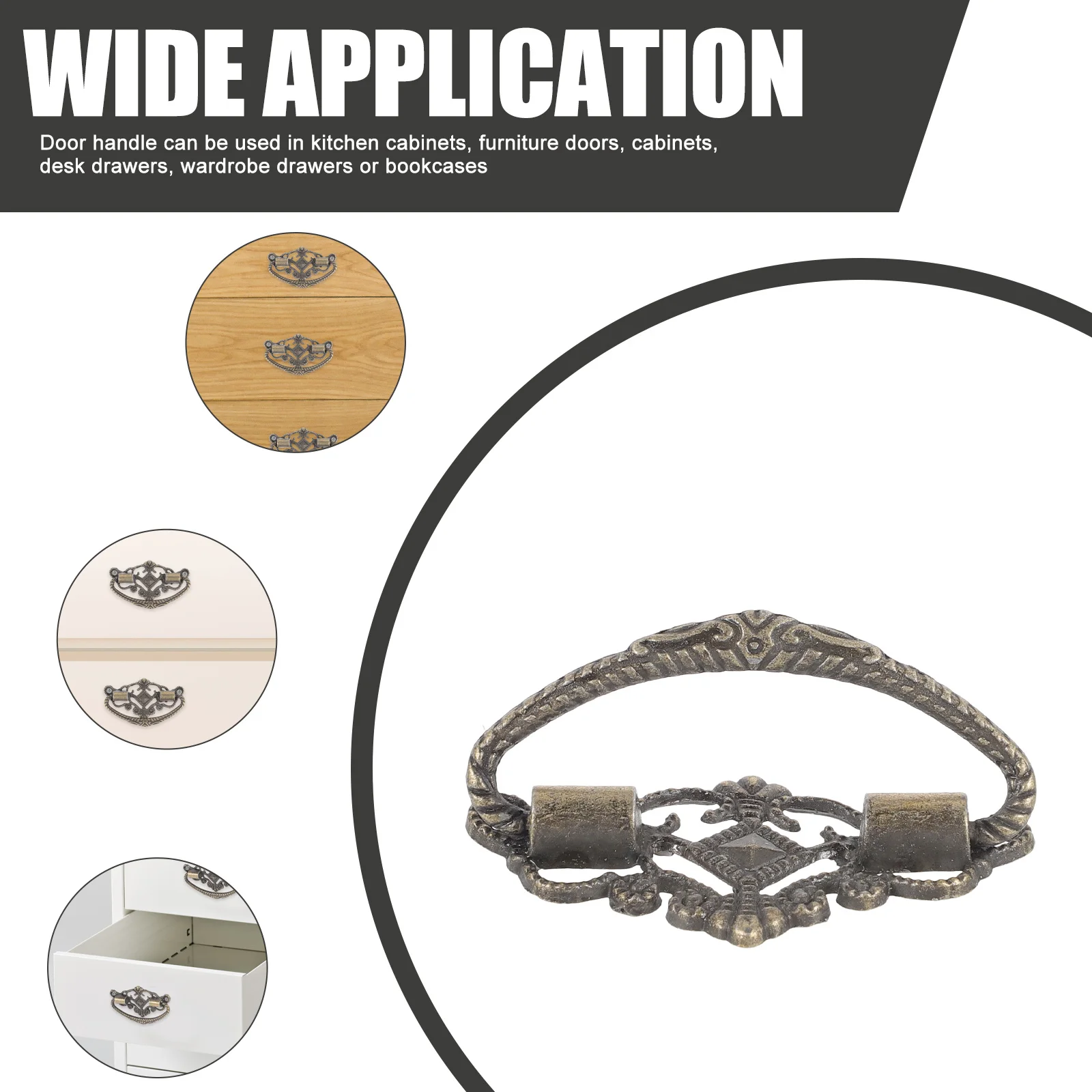 

10Pcs Vintage Drawer Pulls Metal Handles Decorative Furniture Dresser Cabinet Pulls Drawer Hardware Pull Handles