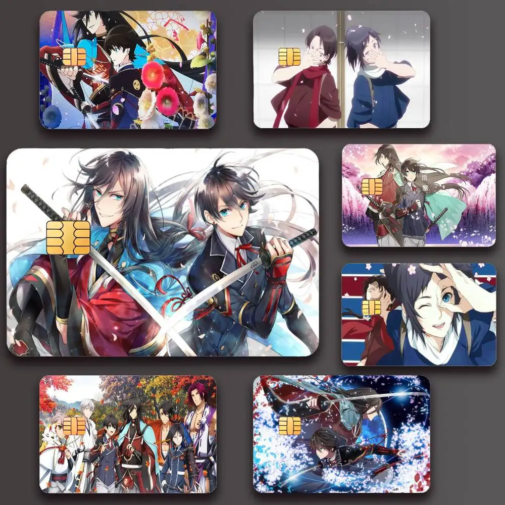 Плакат аниме me Touken Ranbu, кредитная кожа, наклейки для карт, 4 шт., пленка для автобуса, переднее украшение, банковская дебетовая вода