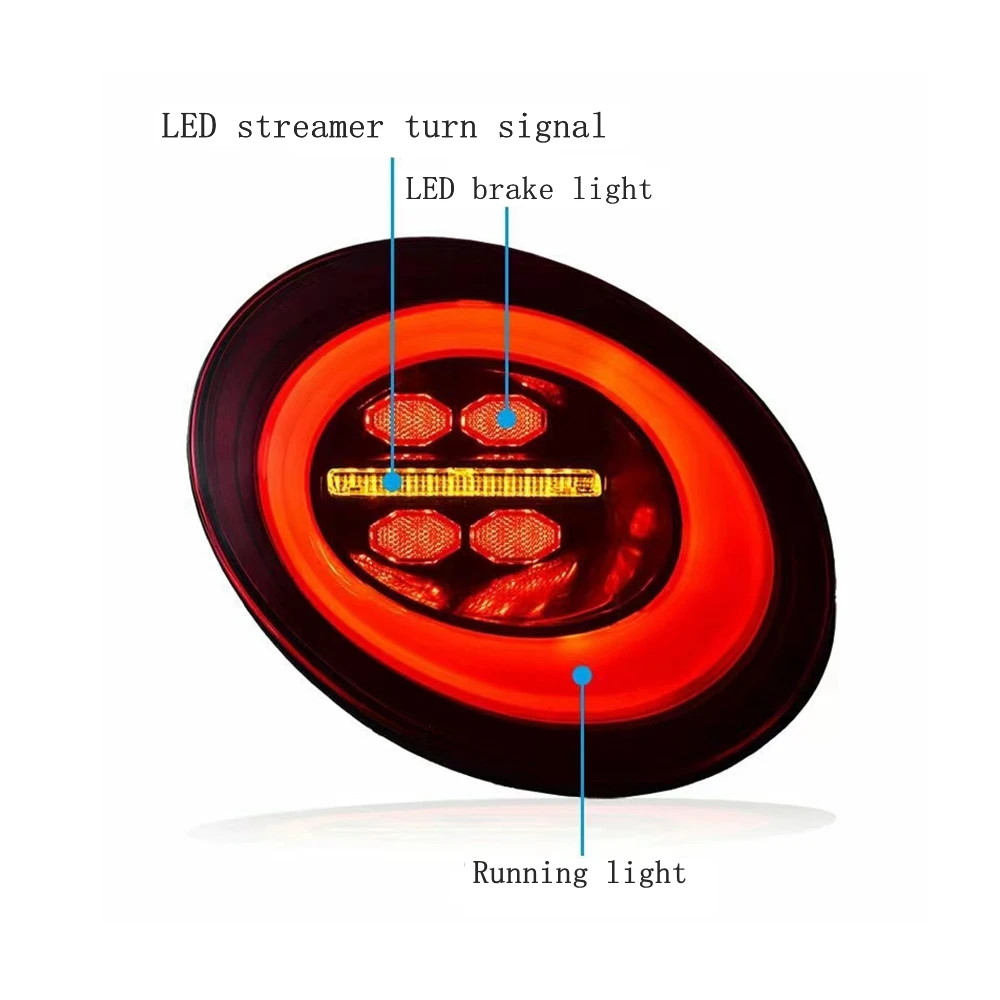 Pop Car Lights For VW Beetle LED Tail Light 2006-2012 Beetle Rear Stop Lamp Brake Signal DRL Reverse Automotive Accessories