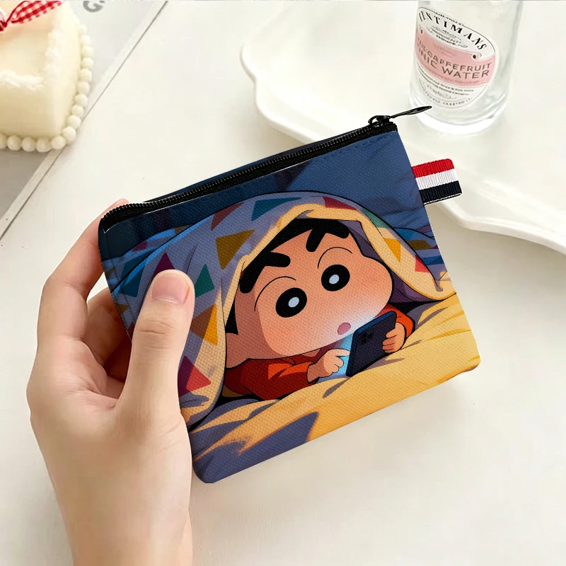 Crayon Shin-chan Coin Purse Zipper Storage Bag Cute Anime Printed Pack Portable Key Handbag Wallet Card Holder Money Purses Gift