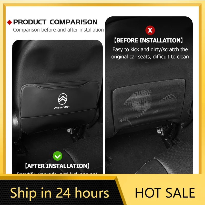 

Car Sticker Car Seat Back Anti Kick Cover Pad Anti-dirty Protector Mat For Citroen C5 C1 C2 C6 C4L DS3 DS4 DS5 C-Elysee Grand Be