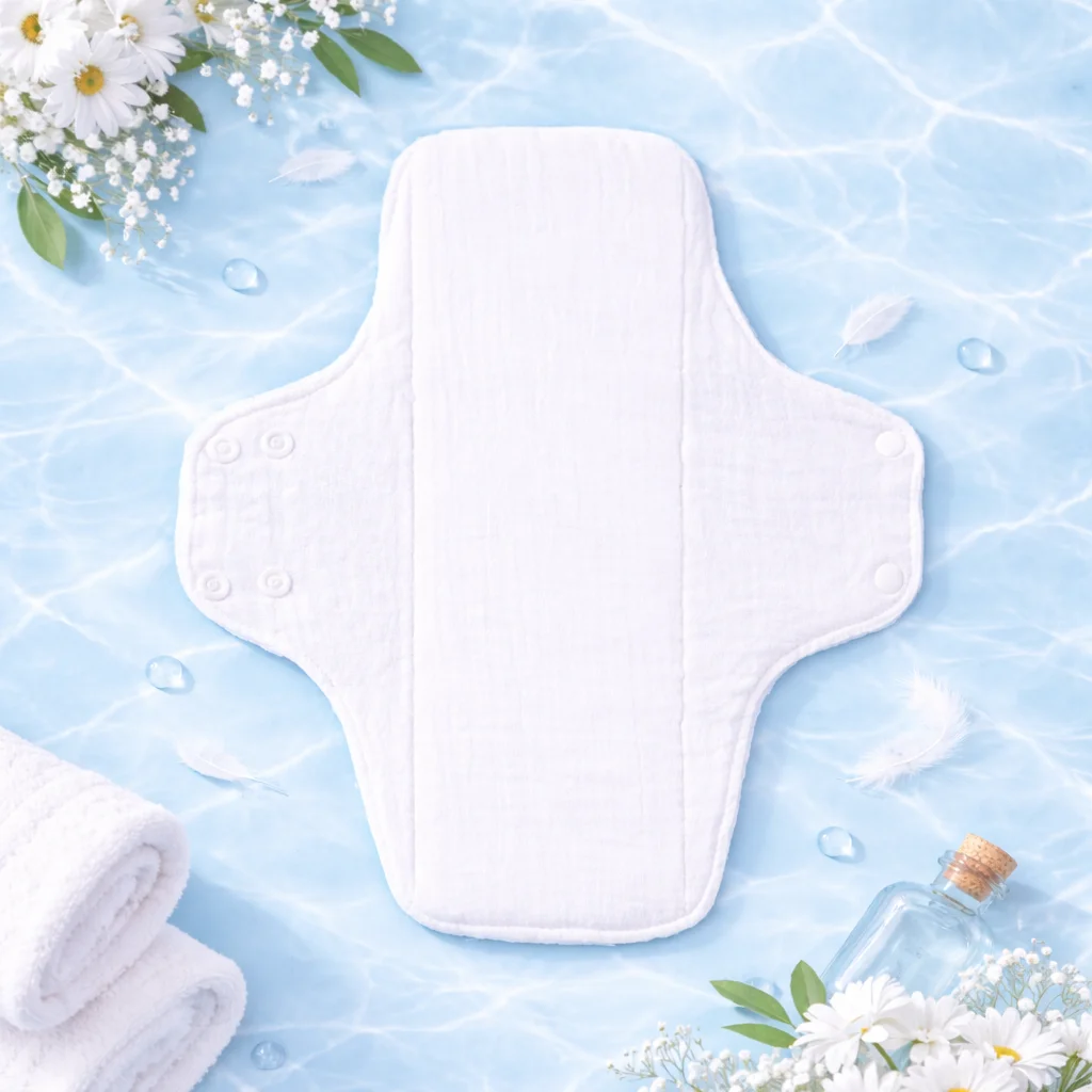 BIAI Cotton Cloth Menstrual Pad Washable Reusable Cotton Period Pad Soft Breathable Absorbent Cloth Pad for Women Sanitary Pad