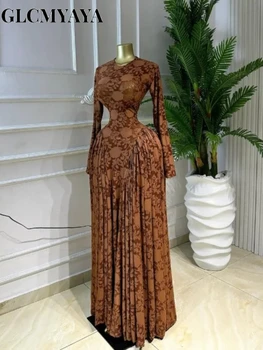 CM.YAYA Women O-neck Long Sleeve Pleated Inner A-line Maxi Dress 2026 Evening Sexy Party Birthday Vacation Long Dresses Vestidos 4