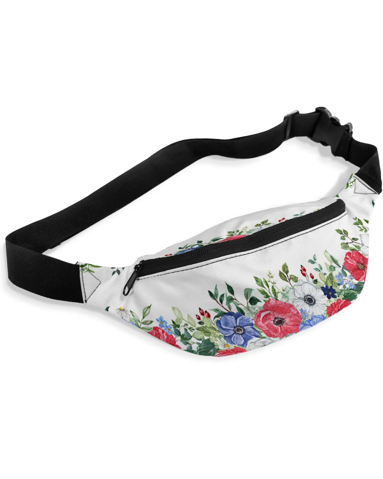 Poppy Plant Flower Men Wallet Women Waist Bag Fanny Pack Purse Large Phone Belt Bag Wallet Pouch Waterproof Banana Hip Bags