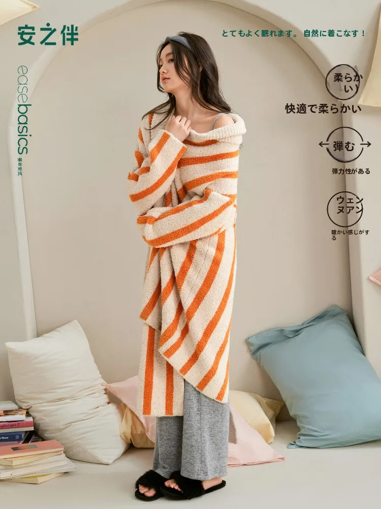 anzibyn-bata-coral-fce-para-mujer-f-terciopelo-otono-invierno-ocio-rayas-calido-spwear-batobe-fibra-de-poliester