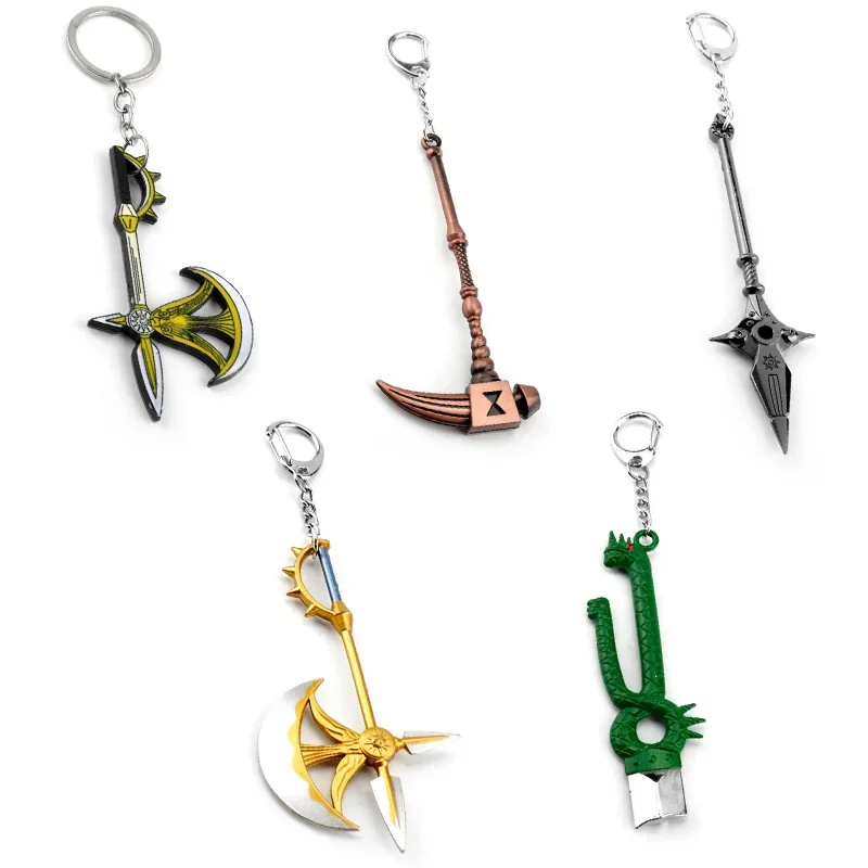 

Anime The Seven Deadly Sins Weapon Keychains Meliodas Diane Harlequin Nanatsu no Taizai Axe Keyring Men Love Key Holder Gift