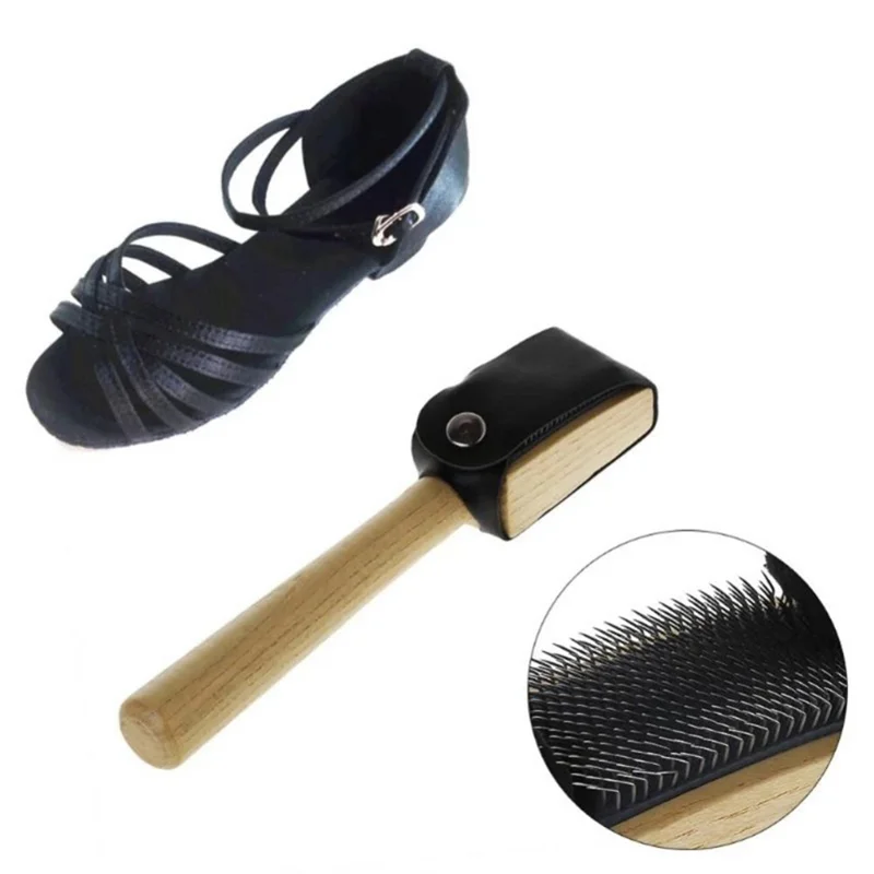 Nettoyeurs de fils à semelle en daim et bois, brosse de nettoyage pour chaussures de danse, AT64