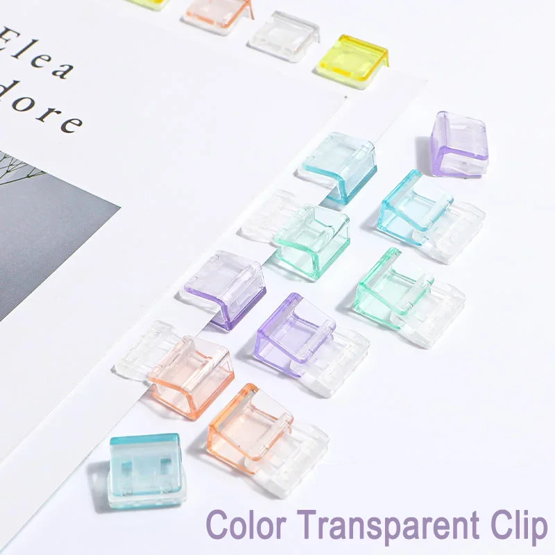 Staples Paperclip Push Clip Clear Plastic Documents Bookmark File Index Page Holder Clamp School Student Stationery Supplies