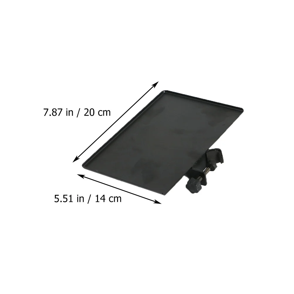 

Microphone Stand Clamp-on Iron Tray Accessory Shelf Anti-Slip Raised Design Adjustable Clip Holder for Live Streaming Broadcast