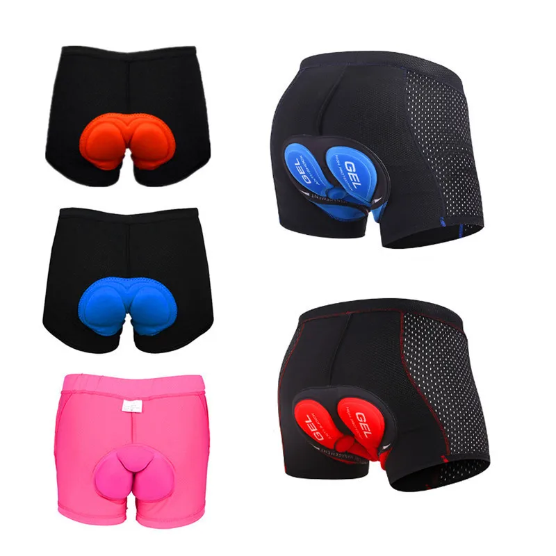 

Mountain Bike Padded Cycling Shorts with Silicone Gel Cushions Thickened Breathable Unisex Underwear for Shock Absorption