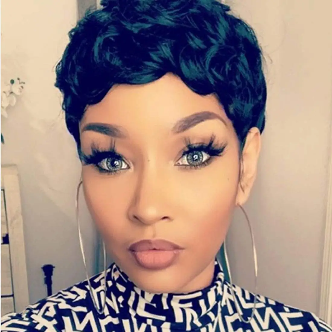 

Short Afro Curly Human Hair Wigs Pixie Cut Short Wig 150% Density Glueless Full Machine Made Brazilian Remy Hair For Black Women