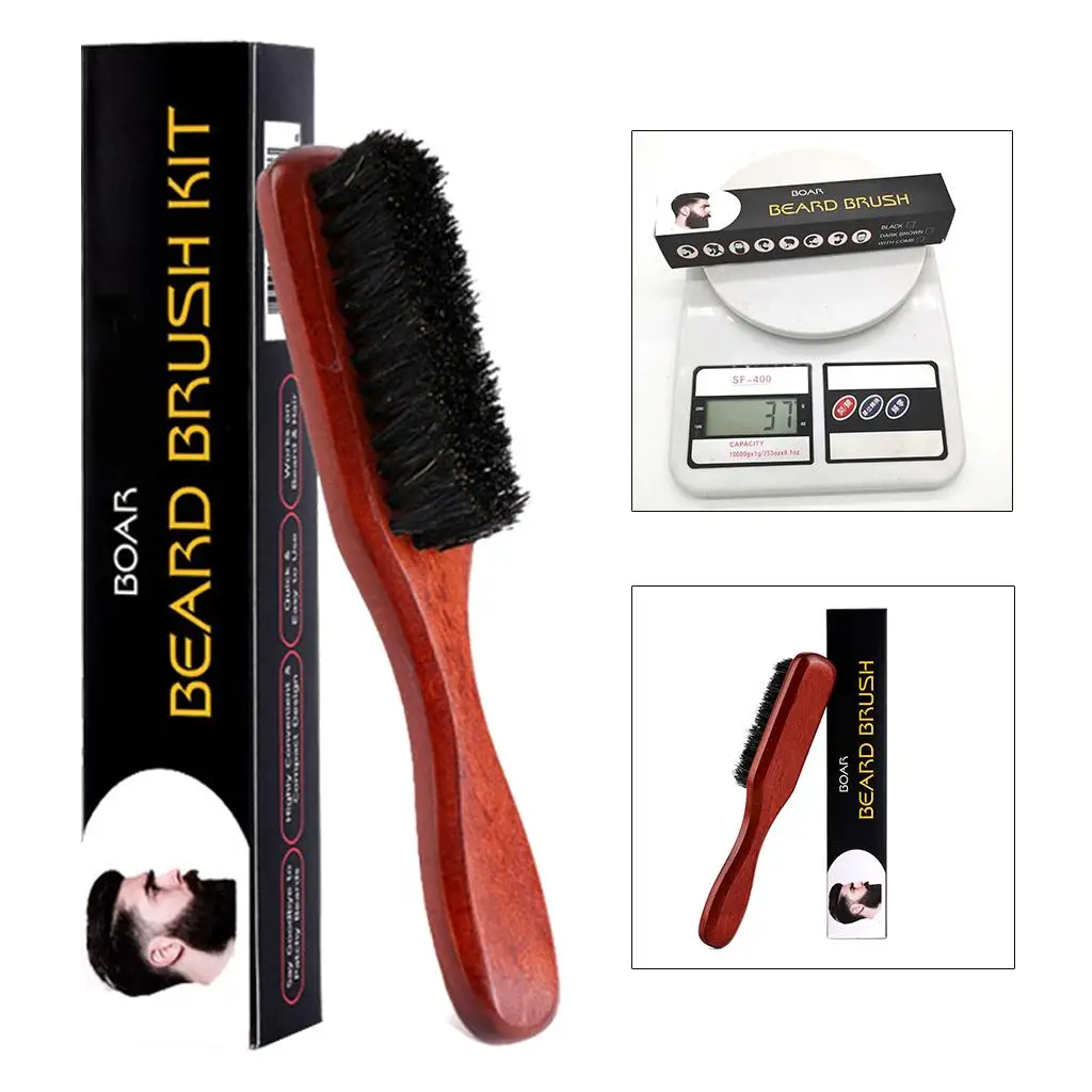 Beard Grooming Brush Set Soft Bristle Comb Beard Oil Kit for Men Beard Styling and Mustache Care
