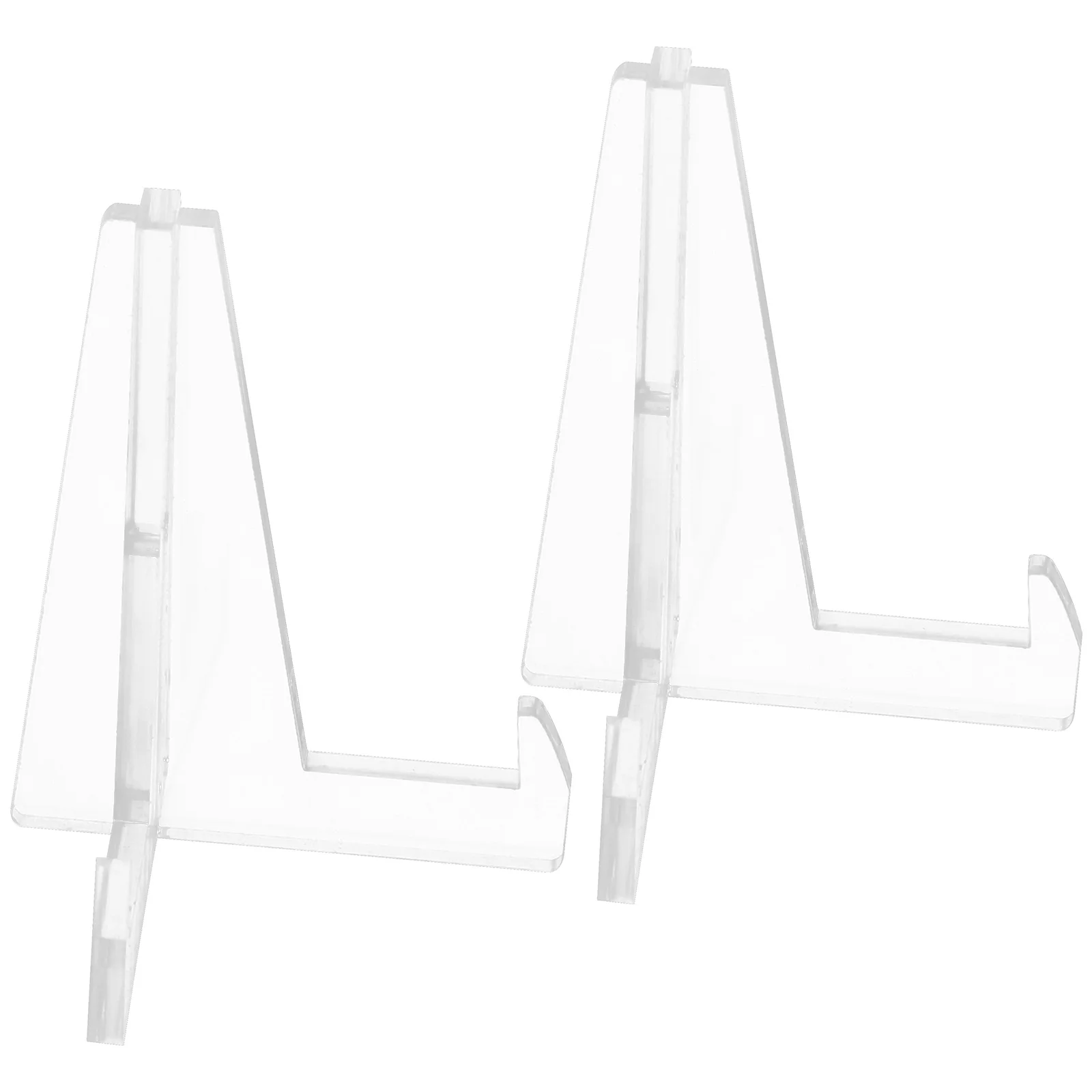 

2 Pcs Acrylic Plate Display Stand Rack for Cup Saucer Storage Decorative Kitchen Dining Transparent Durability Easy Small Size