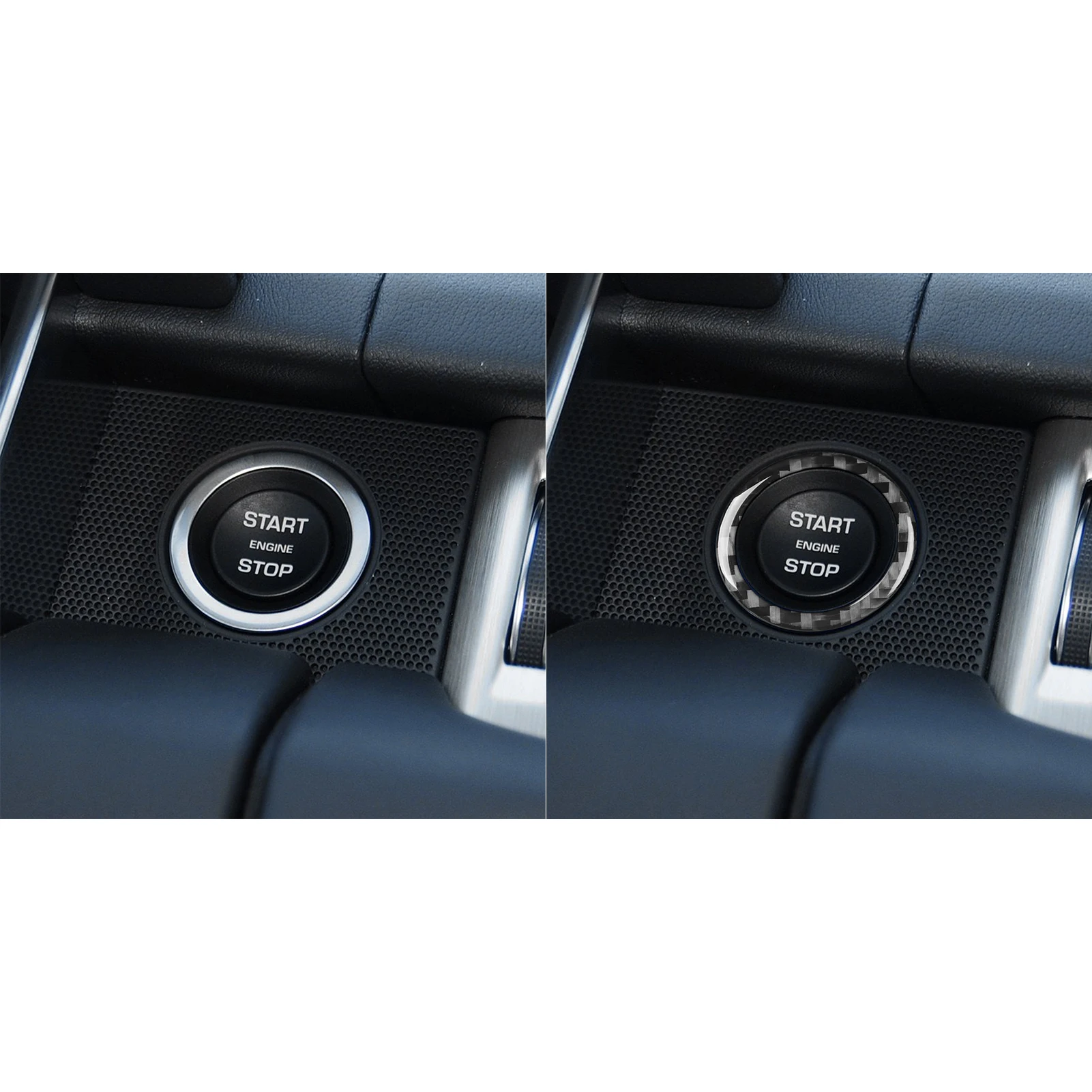 For Land Rover Range Rover Sport 2014-2017 Real Carbon Fiber Sticker One-Touch Start Panel Ring Car Accessories Decorative
