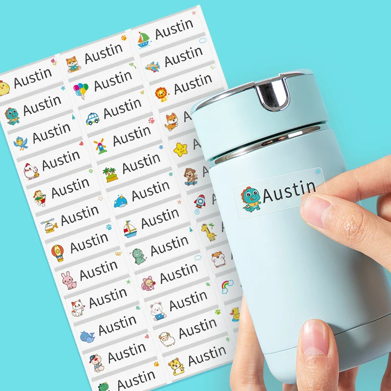 � Personalisierte Namensetiketten für Schulkinder - Transparente Wasserfeste Aufkleber, Lunchbox- & Wasserflaschenetiketten, DIY-Bastelarbeiten ‌ – Detail 4