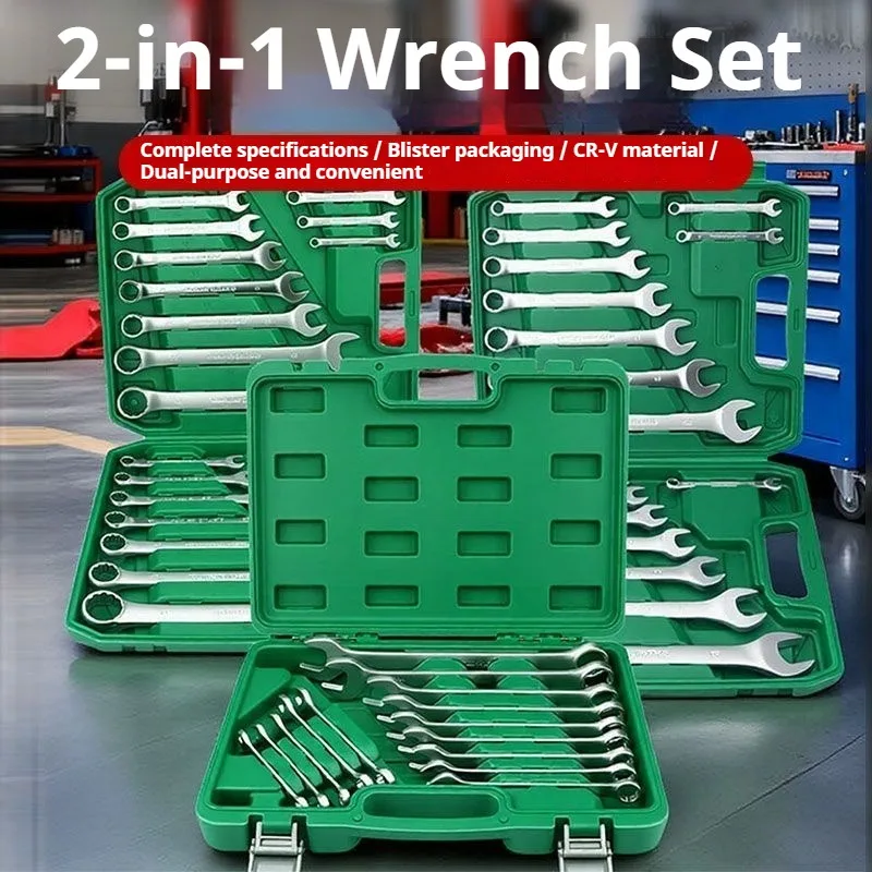 Portable Antirust Combination Wrench Chrome Vanadium Steel Open End Wrenches Auto Repair Mechanical Maintenance Hand Tools