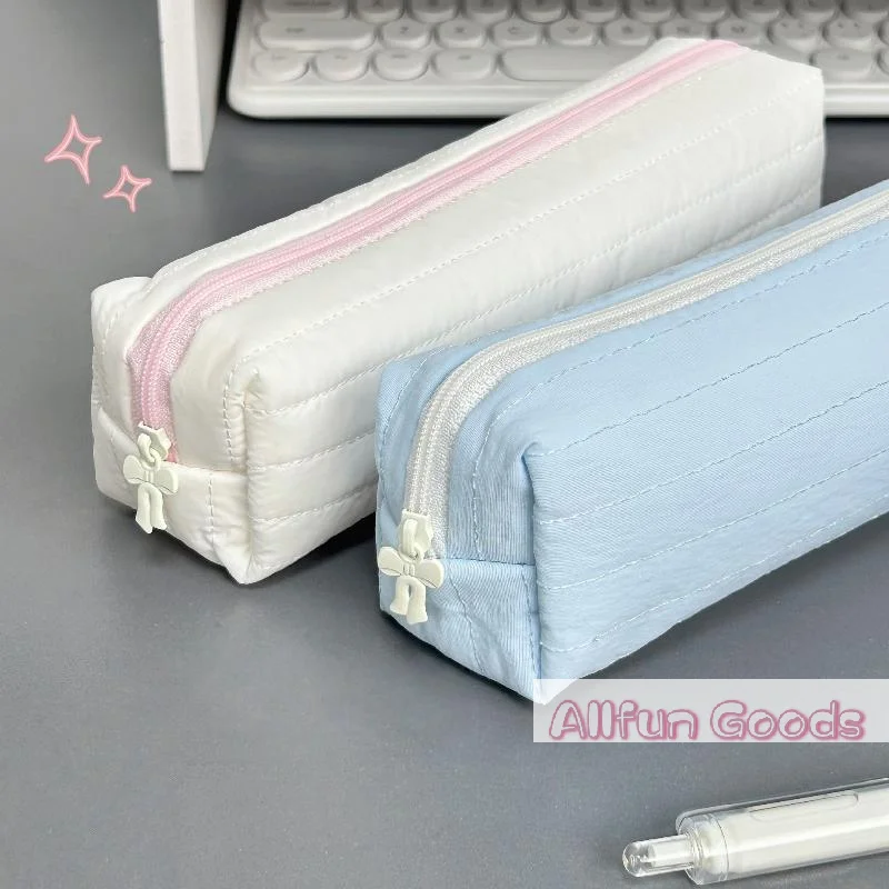 [TG835]Cream Color Pencil Case Multi-functional Large-capacity Pen Bag Stationery Organizer School Supplies