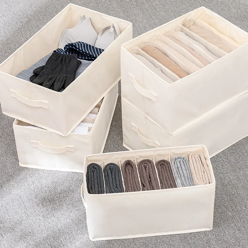 New Washable oxford Fabric Folding CD Storage Box underwear Foldable Bins Toys Organizer With Lid Storage Basket Laundry Basket