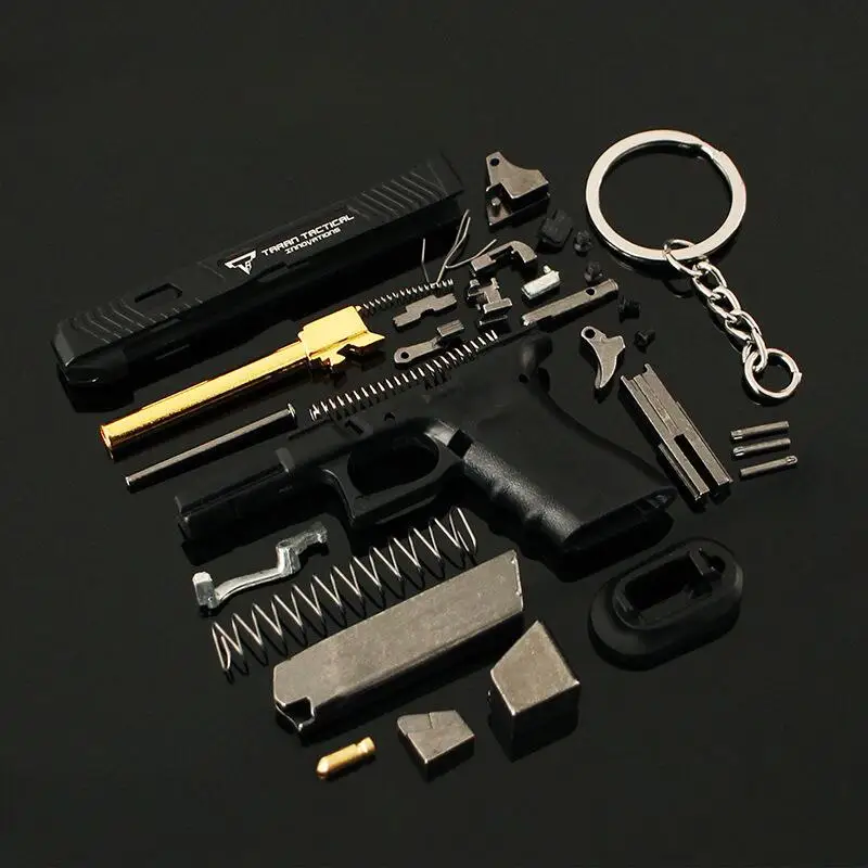 7cm Nylon ttiG34 Pistol Battlemaster Metal Toy Mini Detachable Hand Grab Model Toy keychain pendant Ornament Collection for Kids