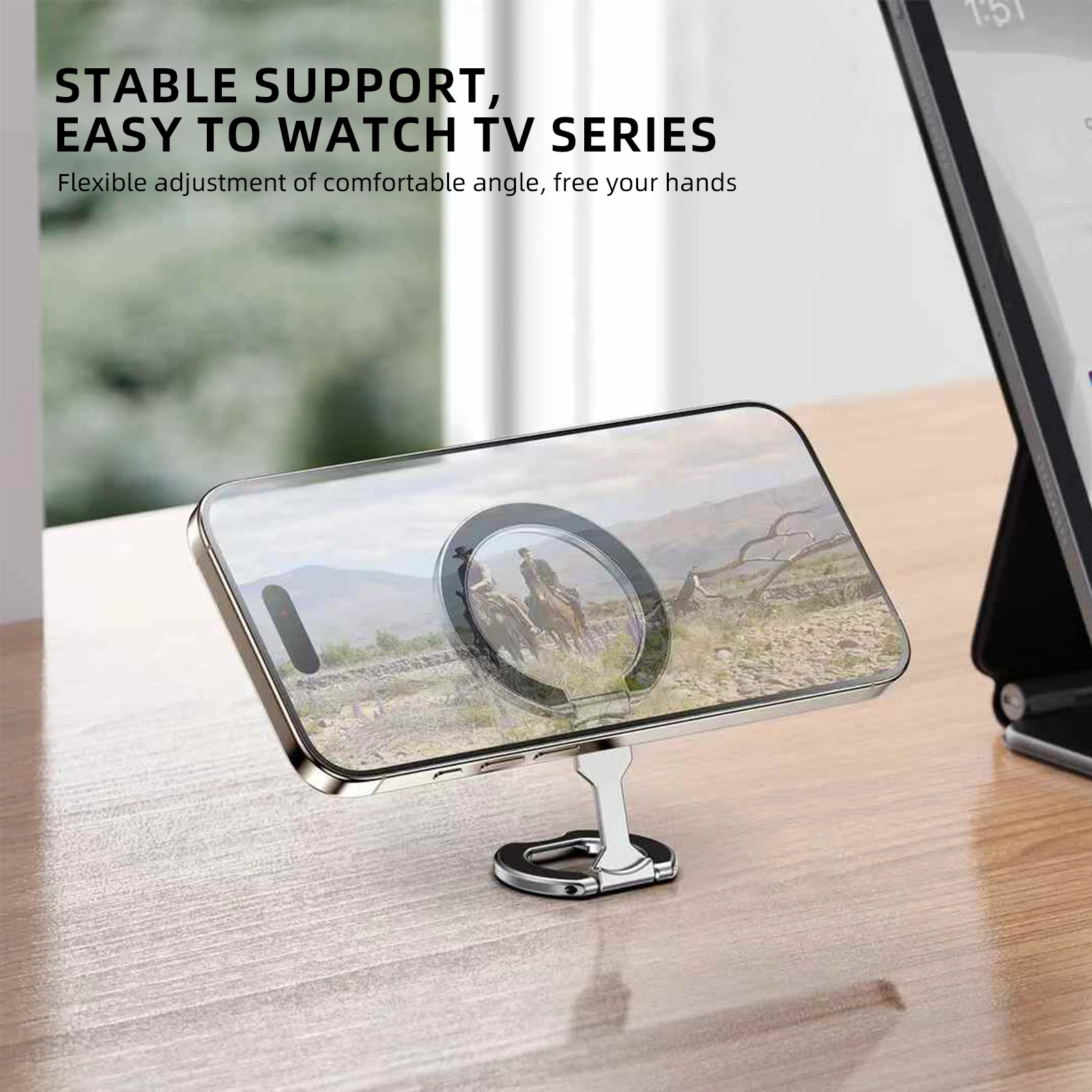 Soporte de teléfono magnético de doble cara para iPhone Android soporte de teléfono plegable con Magsafe para iPhone 16 15 14 13 12 HUAWEI Xiaomi