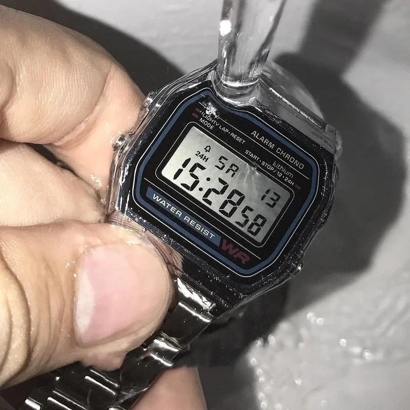 Relojes digitales F91W para hombre y mujer, pulsera electrónica con alarma multifunción, cronómetro LED de acero