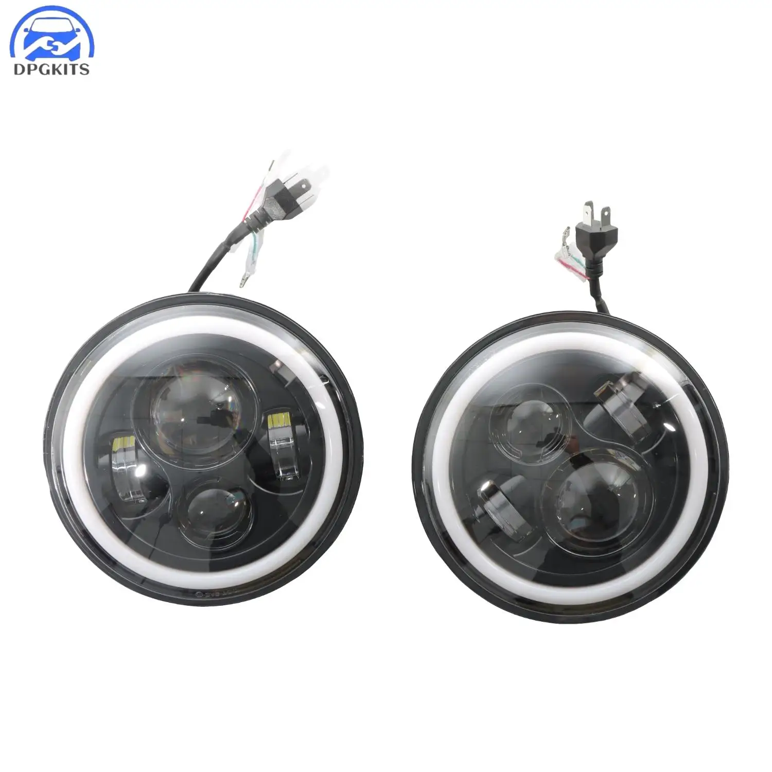 

DPGKITS 2pcs 7 Inch H4 Angel Eye Headlights For 9-30V Wrangler Car Motorcycle ATV Car Accessories Dropshipping Wholesale