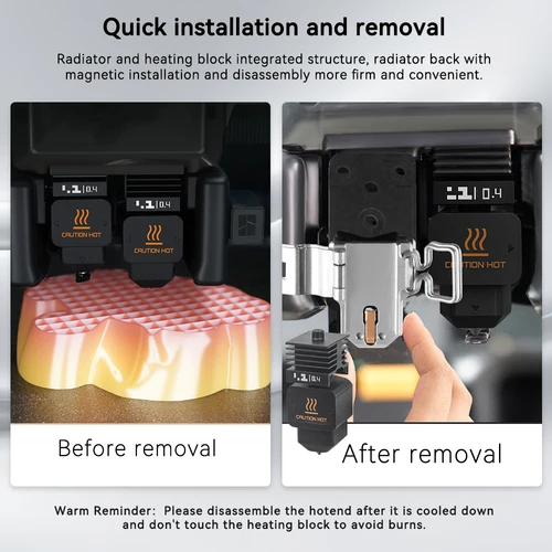 Imagen 2 del producto Para Bambu Lab H2D H2S Hotend Kit 0,2/0,4/0,6/0,8mm boquilla de acero endurecido Hotend para H2D H2S piezas de repuesto de extremo caliente para impresora 3D