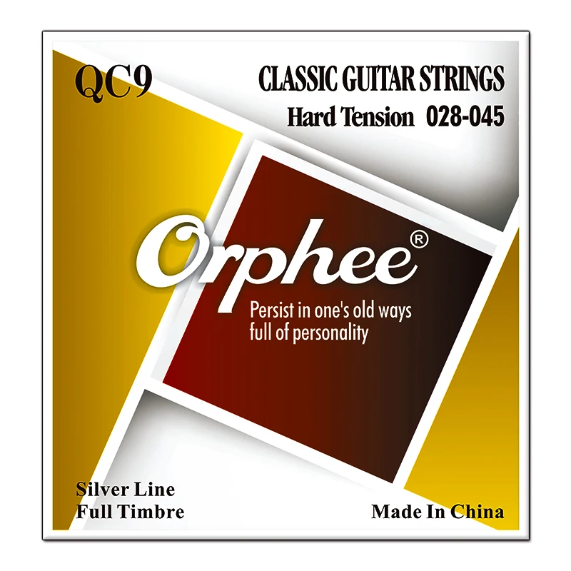 

6pcs/1set Orphee Clear Nylon Silver Plated Classical Guitar Strings Hard Tension (028-045) Silver Line Full Timbre QC9 Series