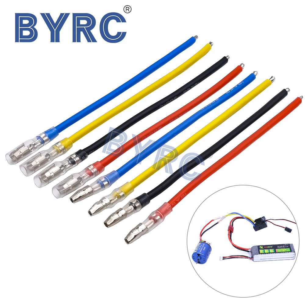 16AWG Silicone Wire 4.0mm Bullet Male & Female Plug for WPL MN SCX10  RC Car 370/540/775 Brushed Motor ESC Connection Cable