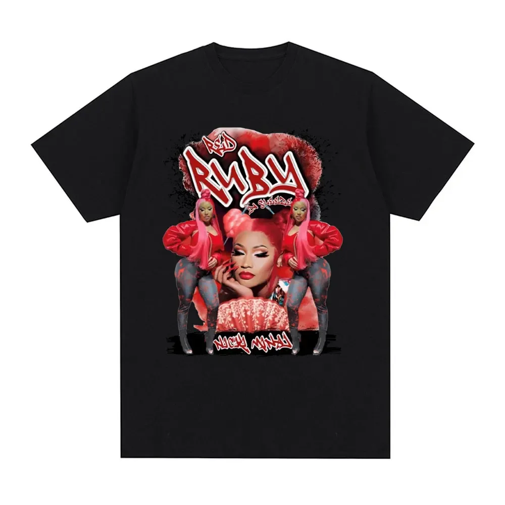 2024 New Music Album Red Buby Da Sleeze Vintage Hip Hop T-Shirt Men Women Cotton Oversized T-shirts Rapper Nicki Minaj T-shirt