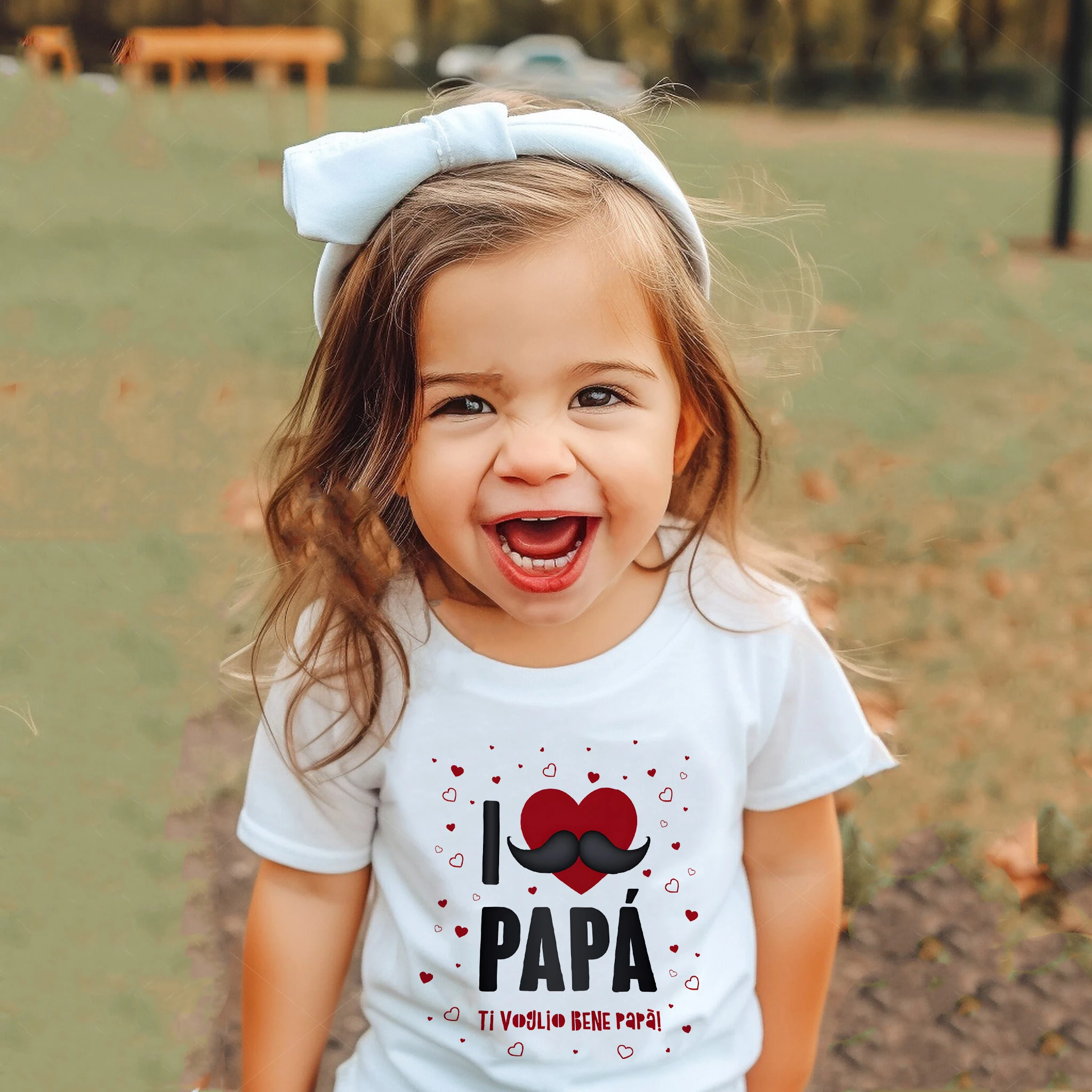 

I Amo Papa&LOVE Pattern Print Kids T-shirt Short Sleeve Round Neck Childs Tee Top Summer Spring Kid Clothes Best Gift To Child