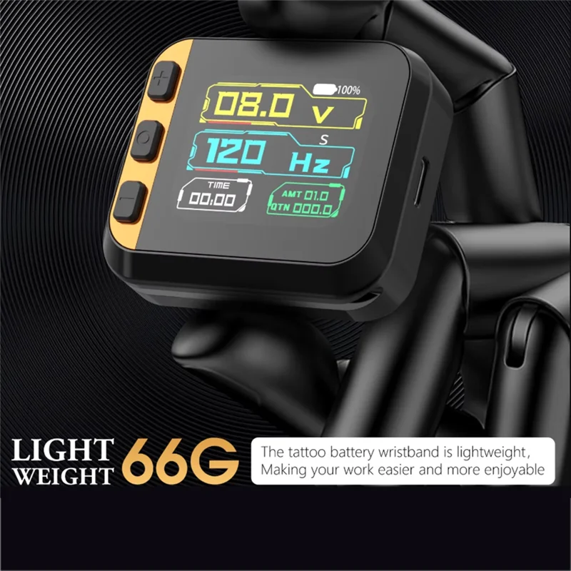 ABIT إمدادات الطاقة 1600Mah بطارية لآلة الوشم شاشة تعمل باللمس اللاسلكية المحمولة ساعة الروتاري القلم الفنان الجسم #5