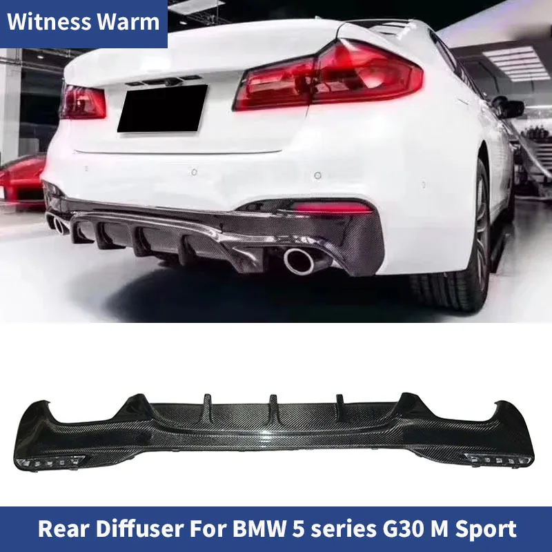 Car Rear Bumper Diffuser for Bmw 5 Series G30 with m Sport Edition 540i Sedan 4-door 2018 2019 with 4 Exhaust Tips