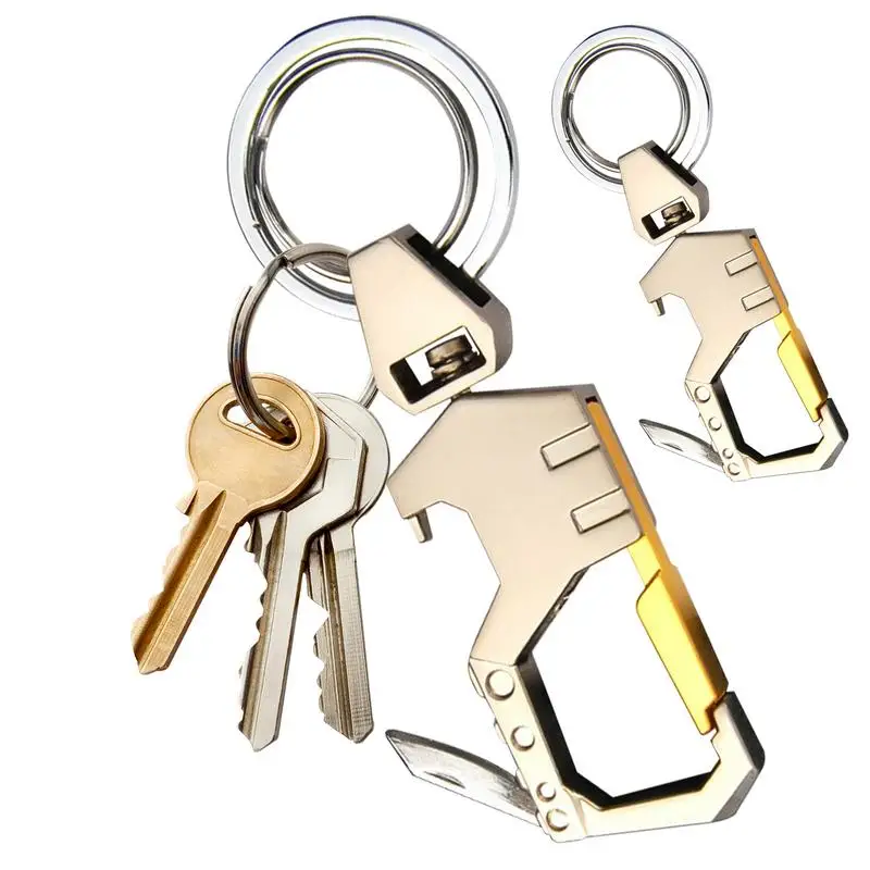 Car Keys Keychain Clip Heavy Duty Multifunctional Carabiner Keychain 2CPS Alloy Portable Carabiner Clip Scratch-Resistant Bottle