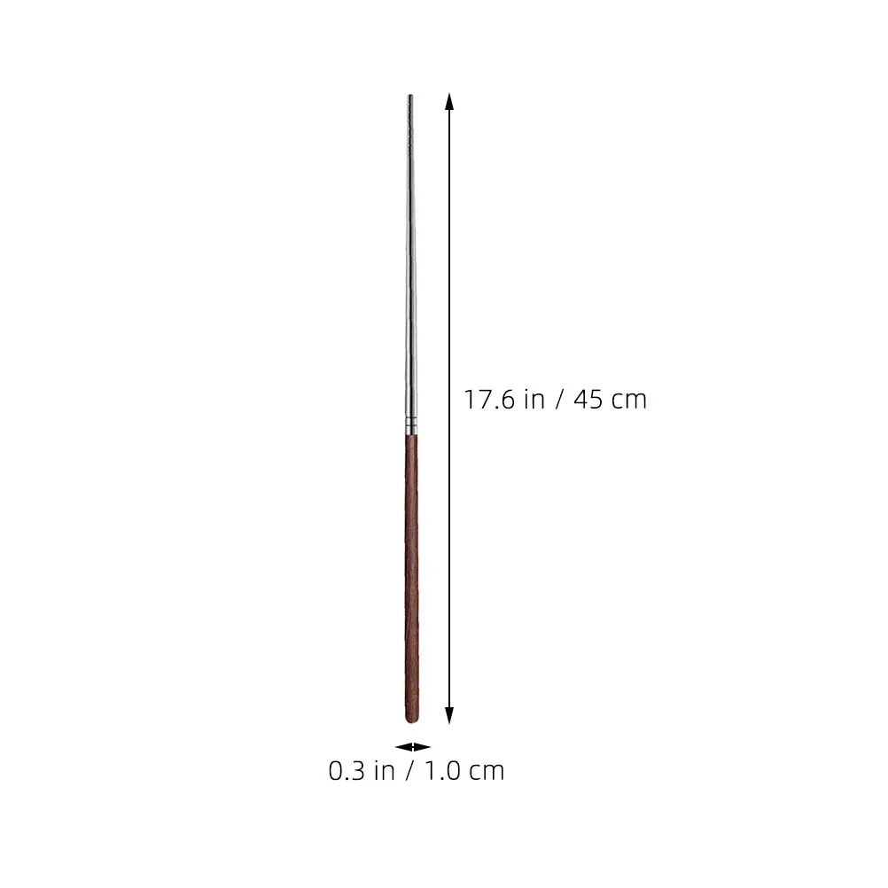 

1 Pair Extra Long Cooking Chopsticks Wooden Handle Metal Heatproof Kitchen Utensils For Hot Pot Frying Noodles Stainless Steel
