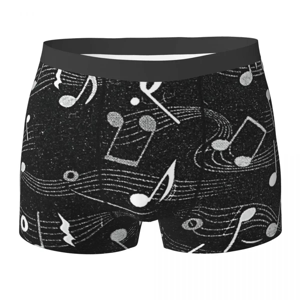 Calzoncillos Bóxer con notas musicales para hombre, ropa interior cómoda, regalos para novio