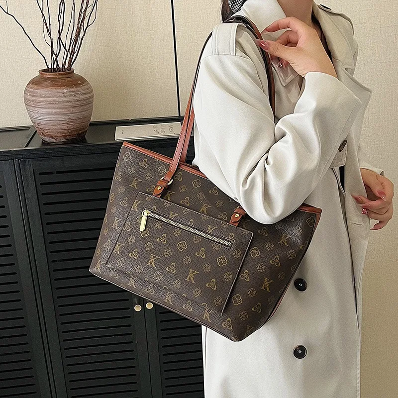 

2025 Printed Tote Bag, Niche Shoulder Purse for Women Spacious Commuter Bag Fashion Day-to-Night Tote Versatile Top Handle Bag​