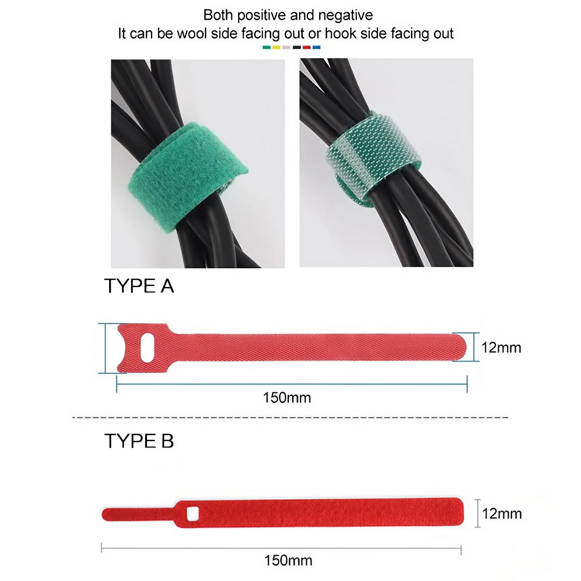 Cable Organizer Durable Soft Nylon Strap Reusable Cable Ties Organizer Tool Self-Adhesive Tapes Wire Cable Protector STONEGO