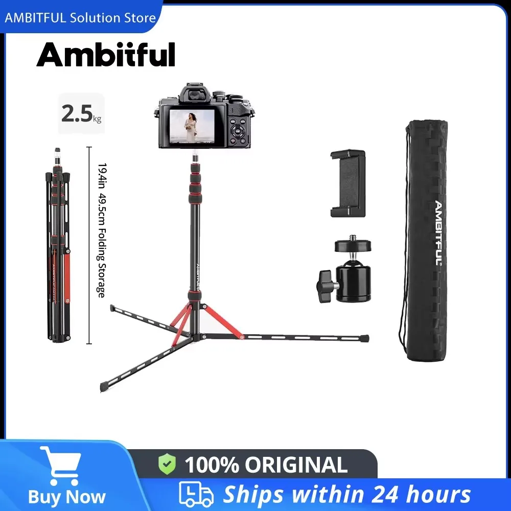 Support de lampe annulaire Ambitful 1/4 à vis, trépied réglable pour lampe annulaire, boîte à lumière, flash GM220, support d'éclairage photographique