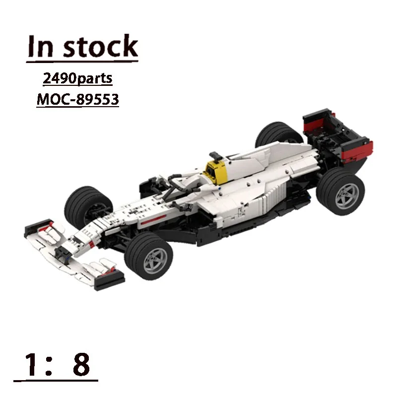 MOC-89553 Formula One Super Racing F1 Assembly Splicing Building Block modello 1:8moc regalo giocattolo di compleanno creativo per bambini